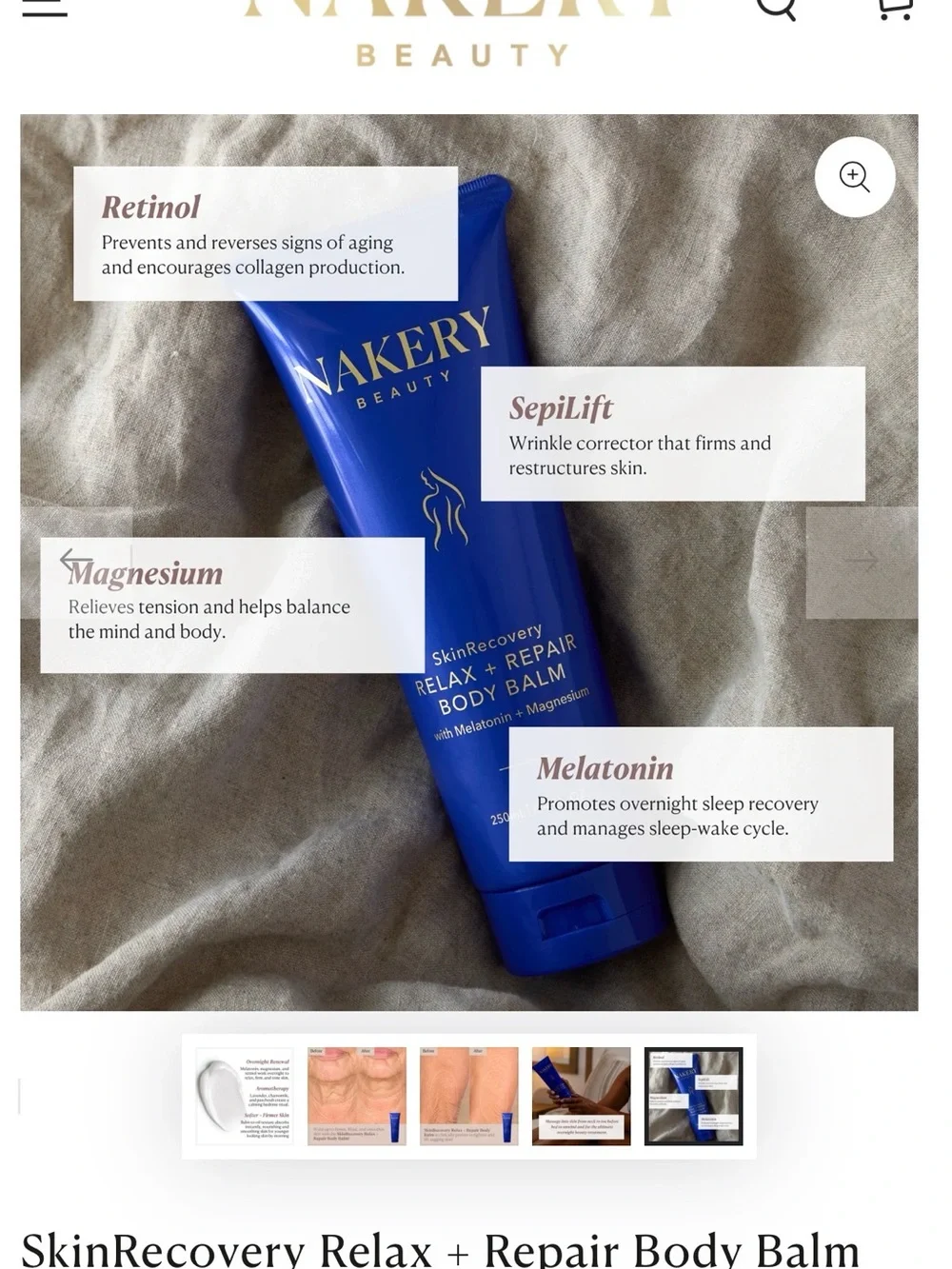 Nakery Beauty Relax + Repair Body Balm *SEALED*
